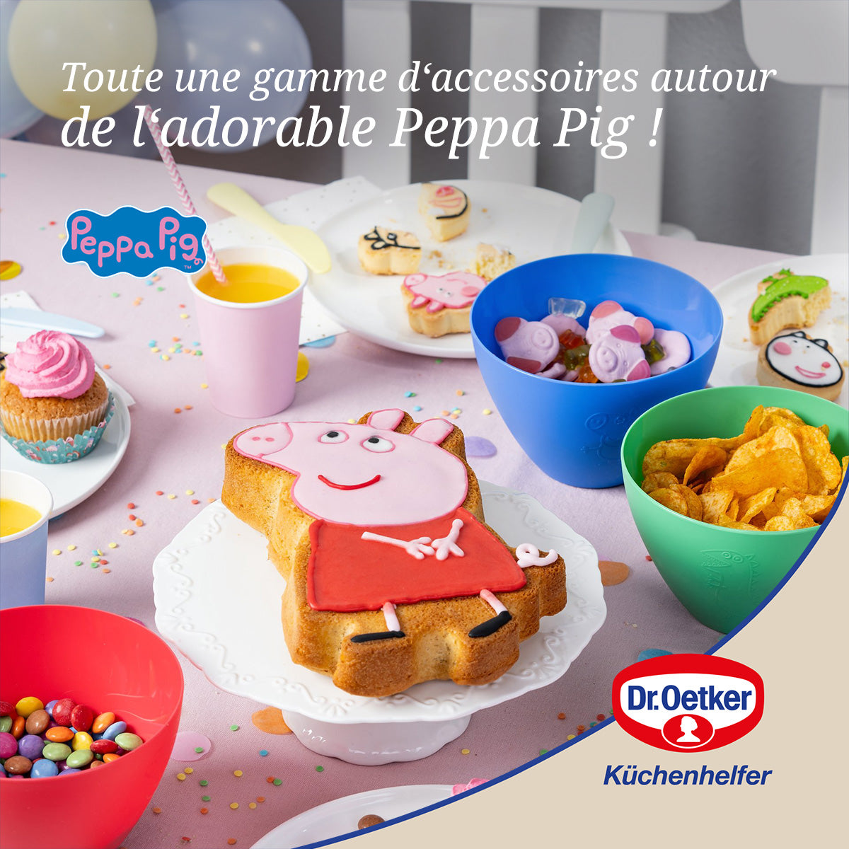 Set de 3 bols pour cuisiner avec les enfants Dr. Oetker Peppa Pig