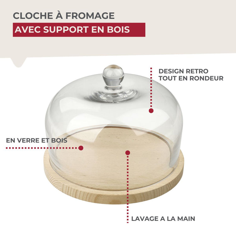 Cloche à fromage en verre 20 cm Fackelmann Eco Friendly