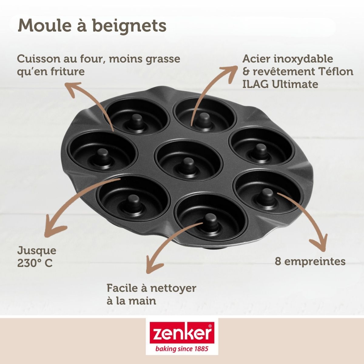 Moule pour 8 beignets au four Zenker Black Metallic