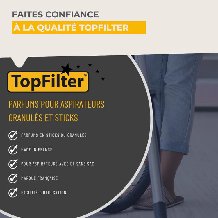 Lot de 4 sachets de granulés parfumants pour aspirateur à la vanille TopFilter