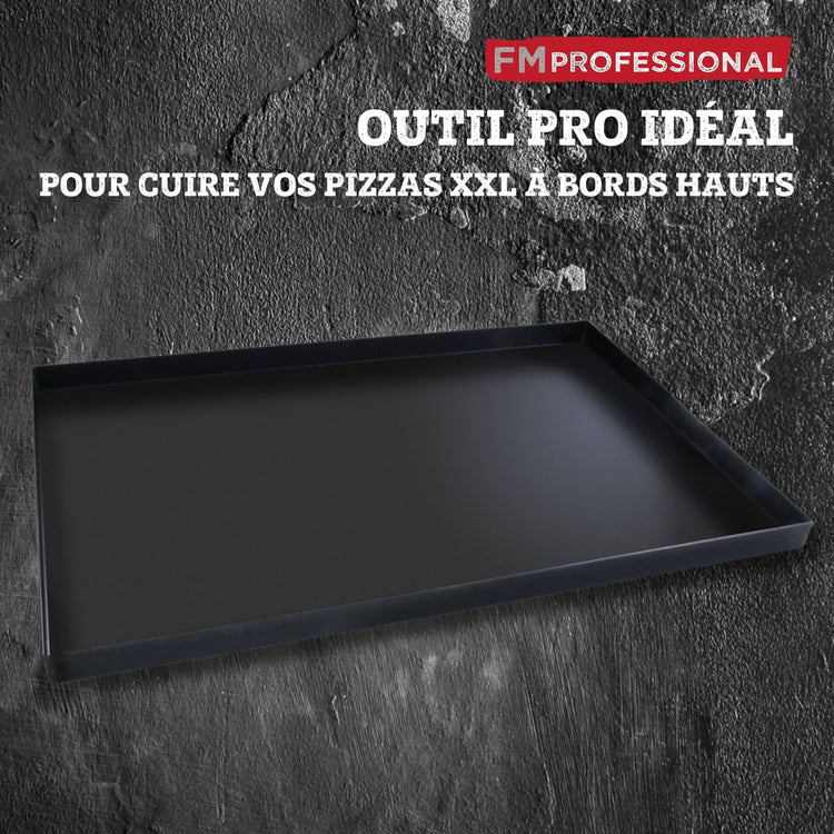 Plaque à pizza en acier inoxydable revêtu 60 x 40 cm FM Professional