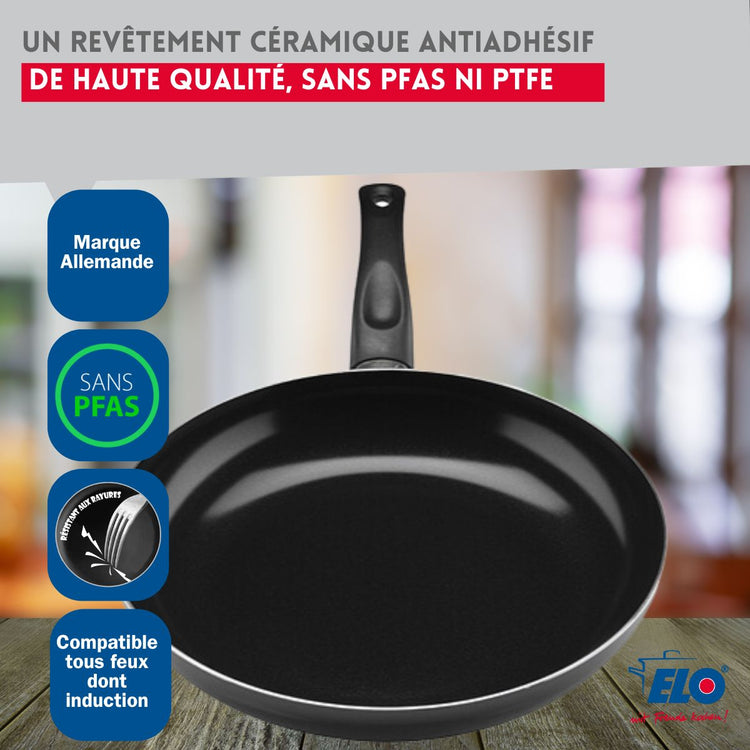 Ensemble de 1 Poêle de cuisson 20 cm et 1 faitout 12 cm Elo Prima Brillant