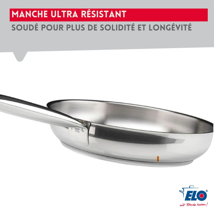 Ensemble de 1 Poêle de cuisson 24 cm et 1 faitout 12 cm Elo Profi Brillant