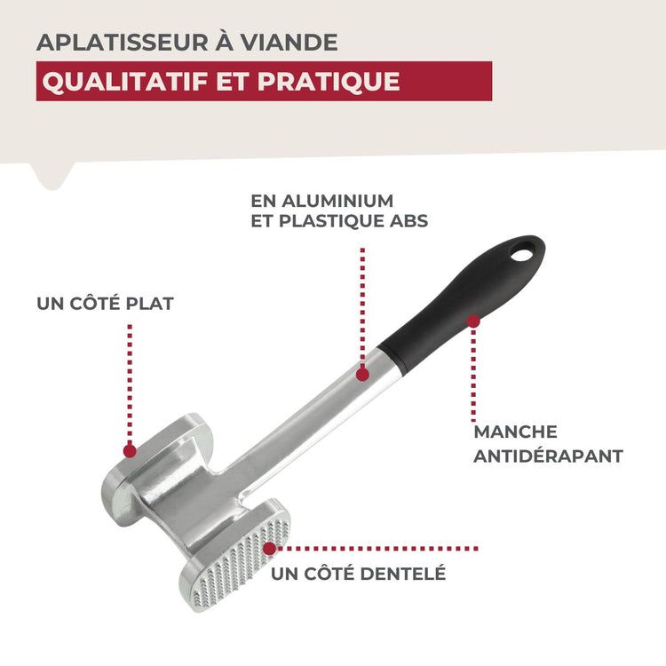 Attendrisseur à viande en aluminium 28 cm Fackelmann Basic